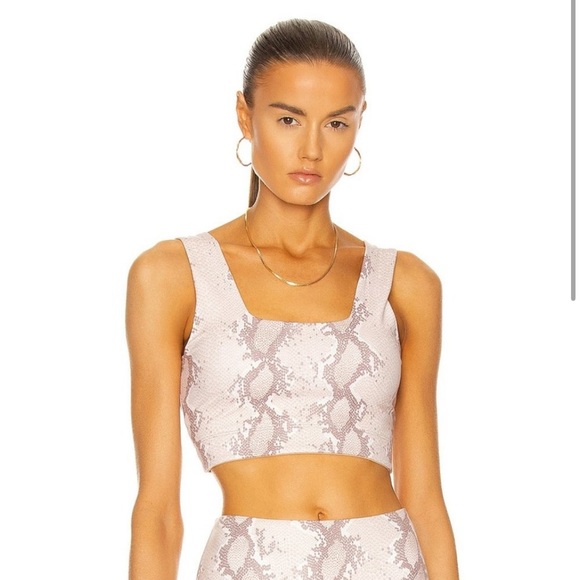 Varley Delta Sports Bra in Champagne Snake - Picture 3 of 7